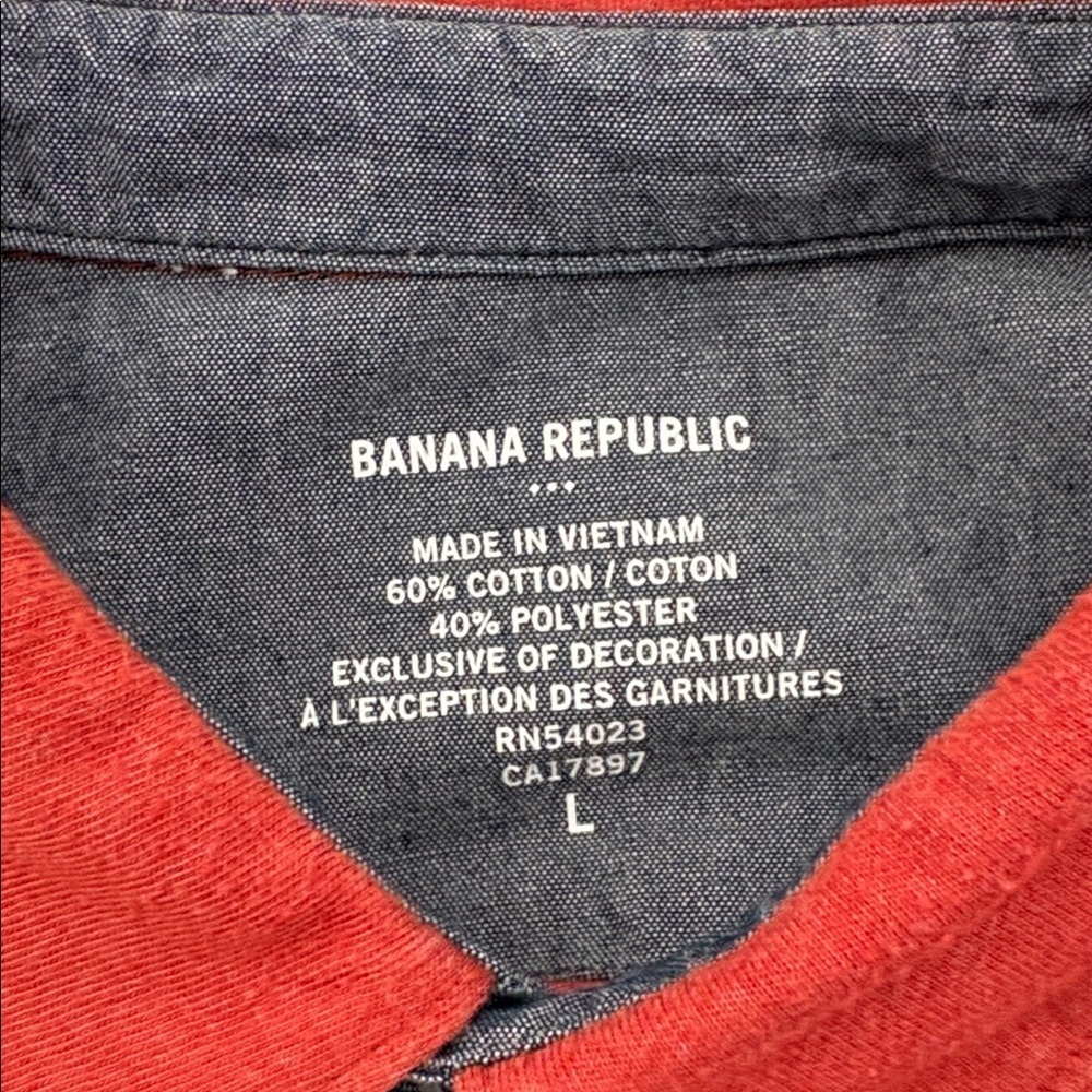 Banana Republic Polo Short Sleeve Men’s Chest Pockets Large - Picture 6 of 6